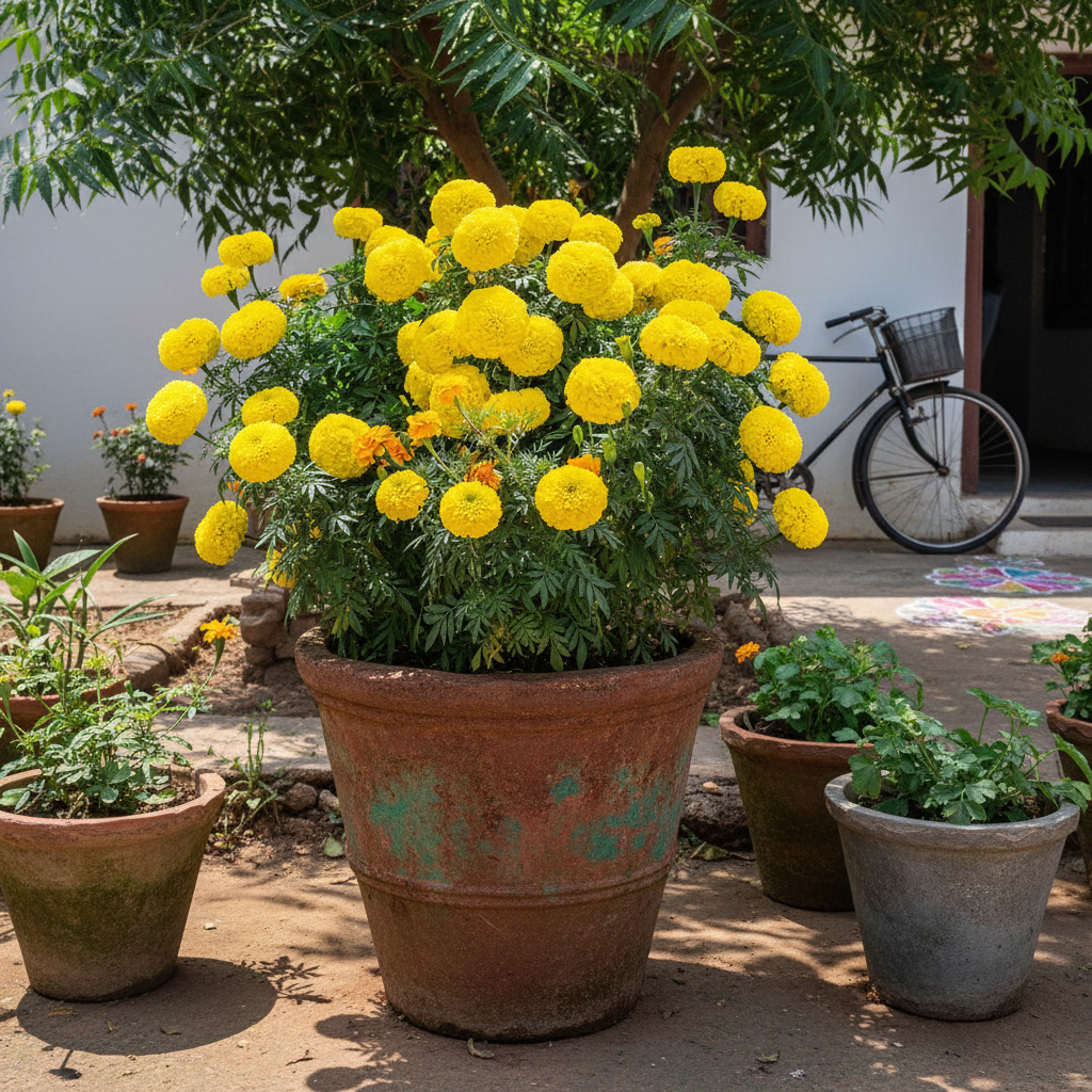 Buy African Marigold Flower Yellow Seeds | Spring and Autumn | Easy To Grow | SeedsKart