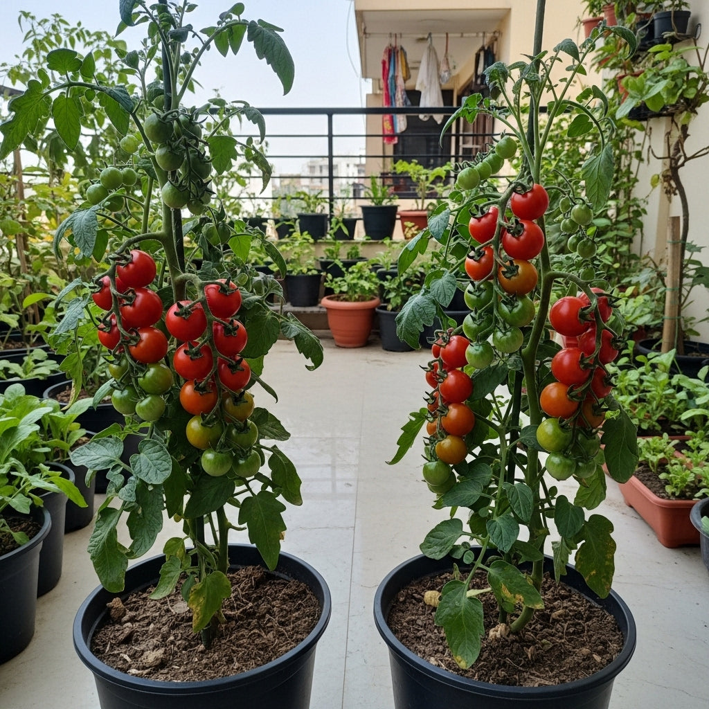 Hybrid Cherry Tomato Seeds – Sweet Red Mini Tomatoes, High Germination, Balcony & Pot Planting | SeedsKart