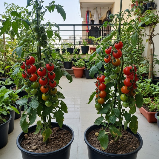 Hybrid Cherry Tomato Seeds – Sweet Red Mini Tomatoes, High Germination, Balcony & Pot Planting | SeedsKart