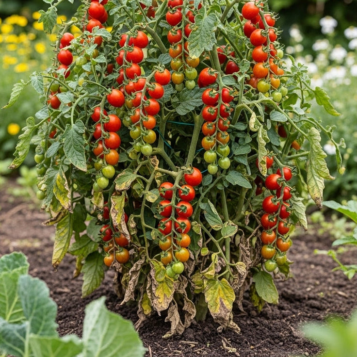 Hybrid Cherry Tomato Seeds – Sweet Red Mini Tomatoes, High Germination, Balcony & Pot Planting | SeedsKart