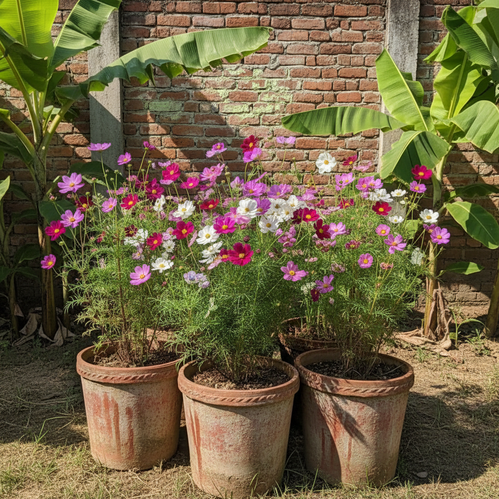 Buy Cosmos Flower Sensation Mix Seeds | Cosmos Bipinnatus Seeds | Monsoon Season | Easy To Grow | SeedsKart