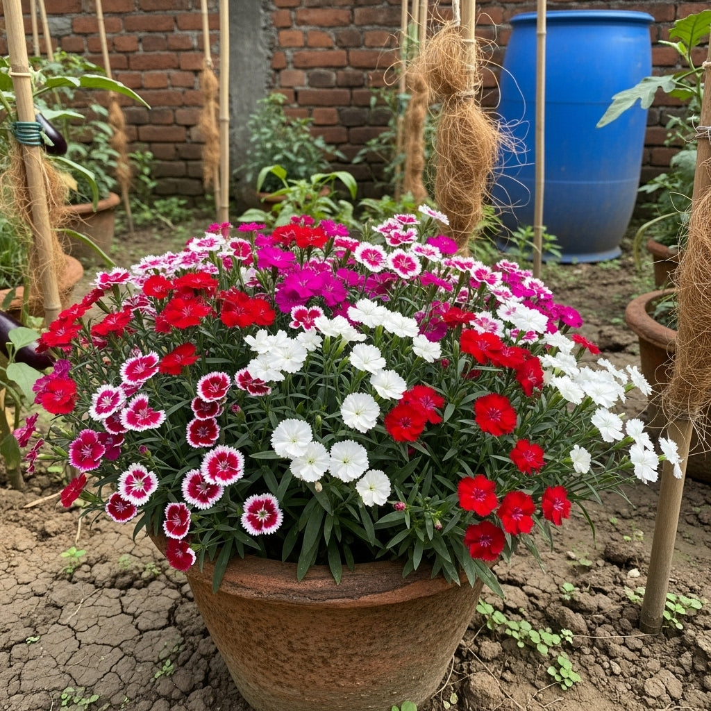 Buy Dianthus Flower Baby Doll Mix Seeds | Carnation Plant Seeds | Spring Season | Easy To Grow | SeedsKart