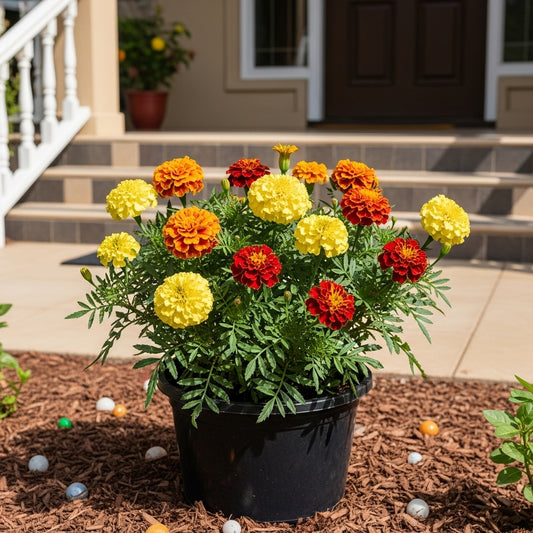 Buy French Marigold Flower Mixed Seeds | Tagetes Patula | Monsoon and Autumn | Easy To Grow | SeedsKart
