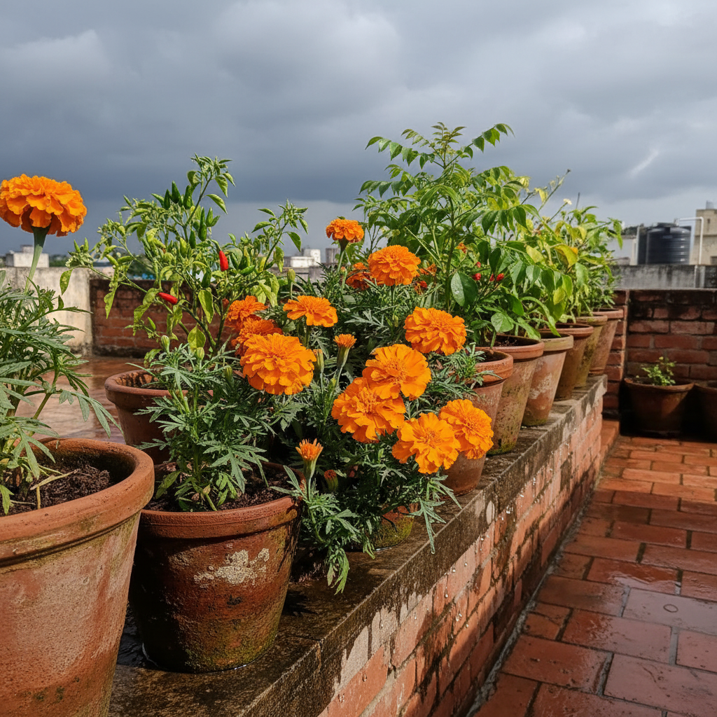 Buy French Marigold Flower Orange Seeds | Tagetes Patula | Monsoon Season | Easy To Grow | SeedsKart