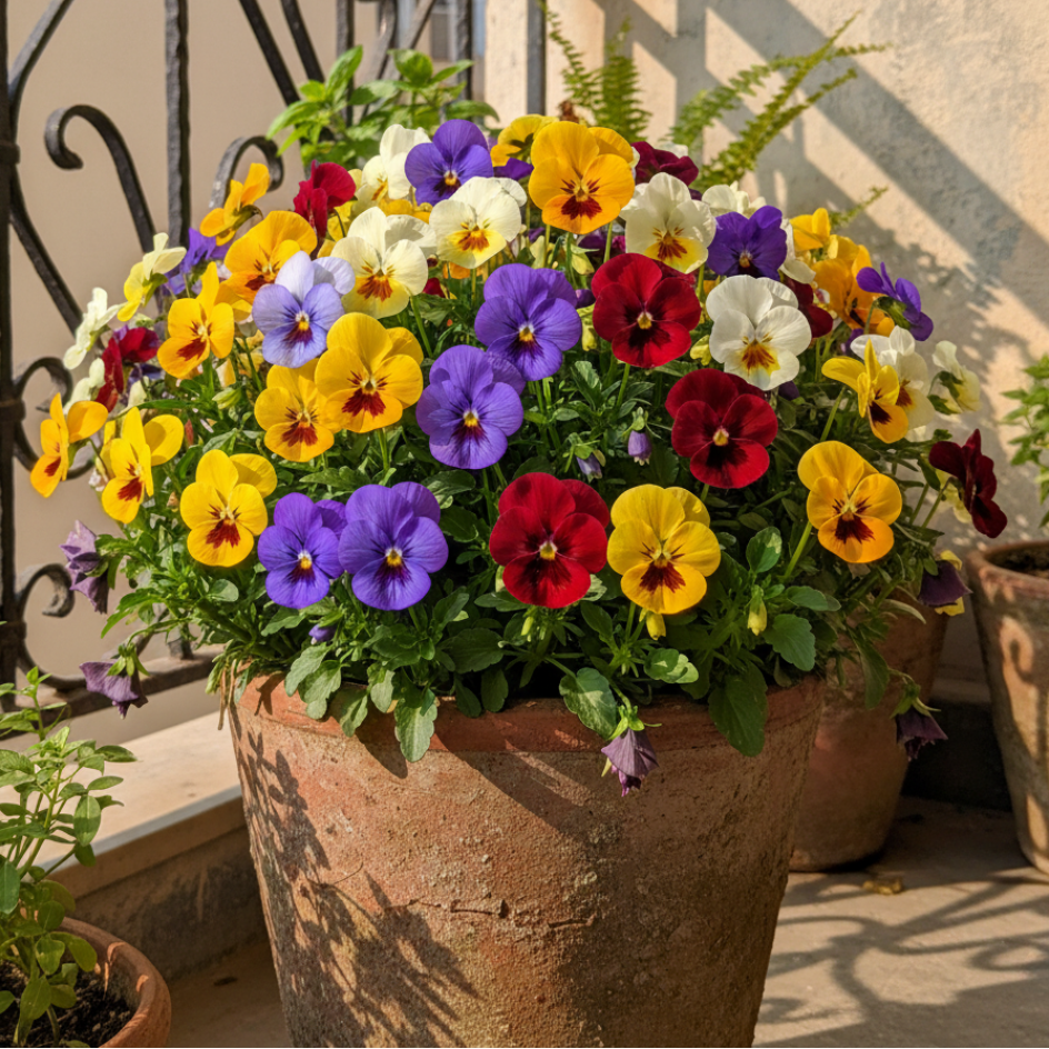 Buy Pansy Flower Swiss Gaint Imperial Mixed Seeds | Viola Wittrockiana | Winter Season | Easy To Grow | SeedsKart