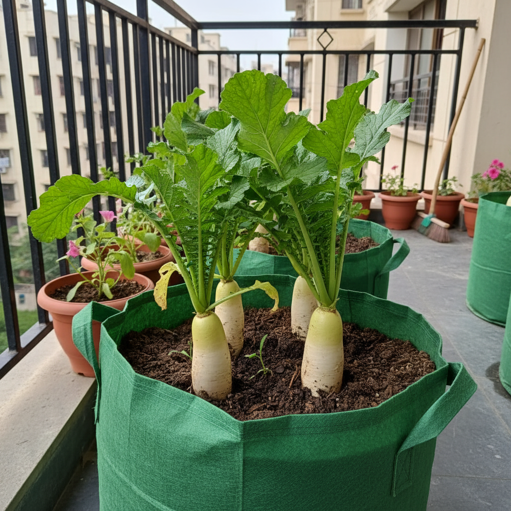 Buy Radish F1 White Long Seeds Online – Premium Hybrid for Balcony & Home Gardening | SeedsKart