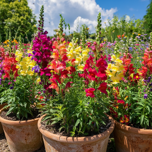 Buy Antirrhinum Majus Nanum Semi Tall Flower Mix Seeds | Dwarf Snapdragon Flower Seeds | Winter Season | Easy To Grow | SeedsKart