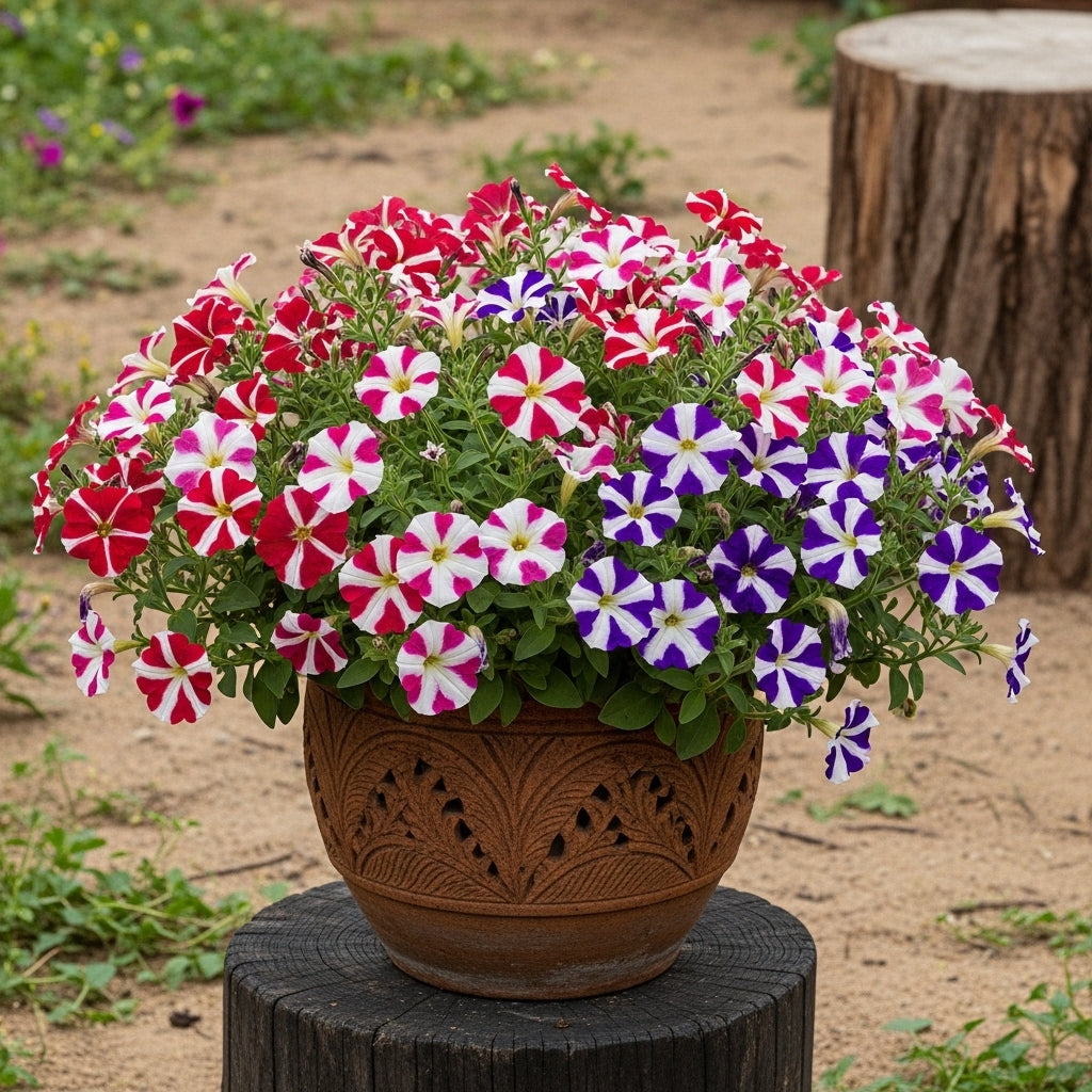 Buy Star Petunia Flower Nana Compacta Mixed Seeds | Pentunia Hybrida | Winter Season | Easy To Grow | SeedsKart